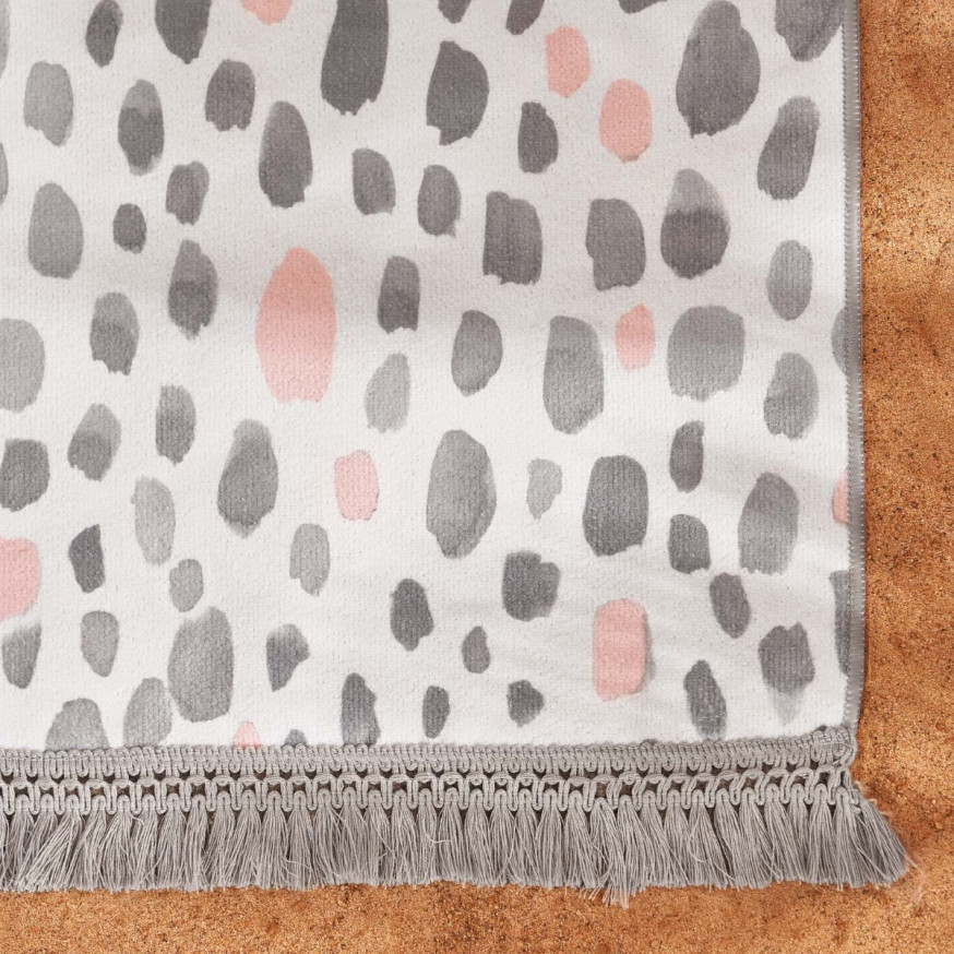 Dreamscene Dalmatian Print Beach Towel Bag Blush Grey