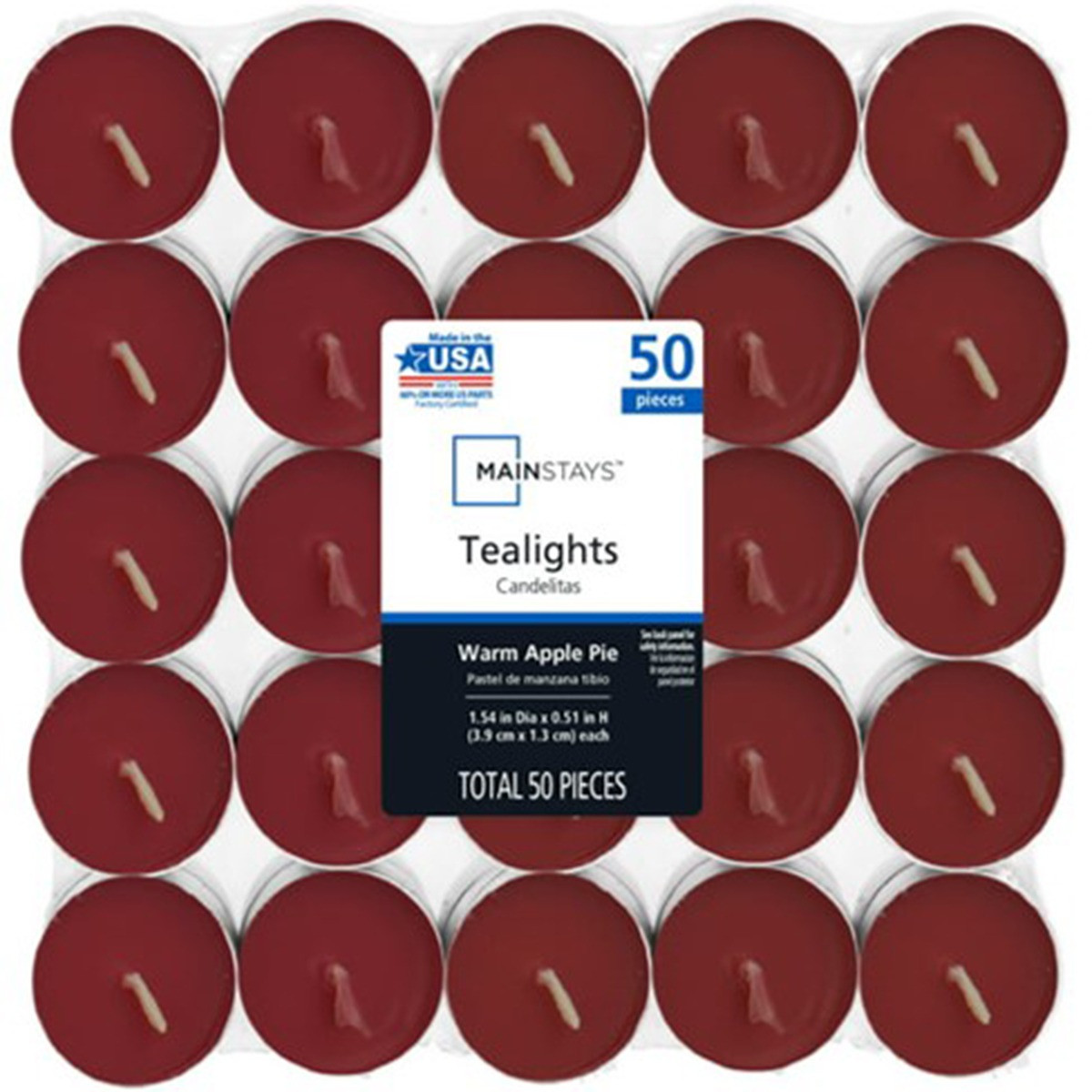 Mainstays 50 Pack Apple Pie Tealights - Maroon>