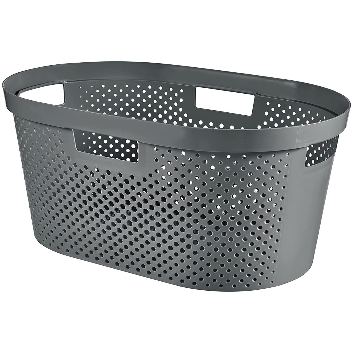 Curver Infinity Dots Laundry Basket 40 Litre - Grey>