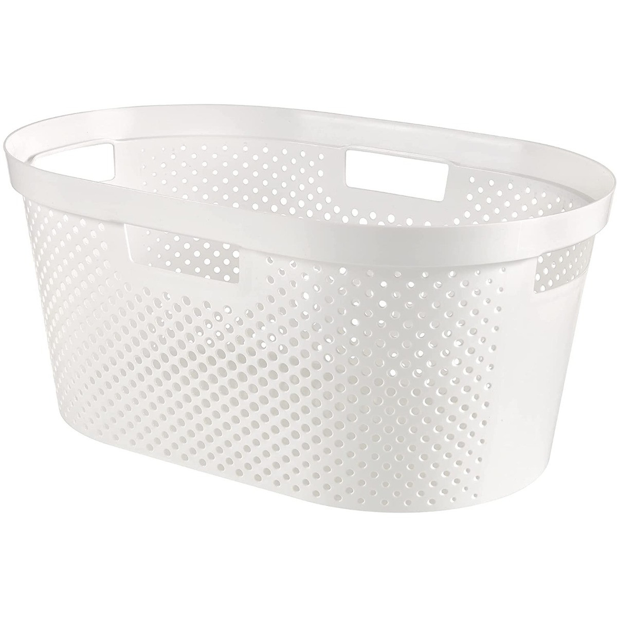 Curver Infinity Dots Laundry Basket 40 Litre - White>