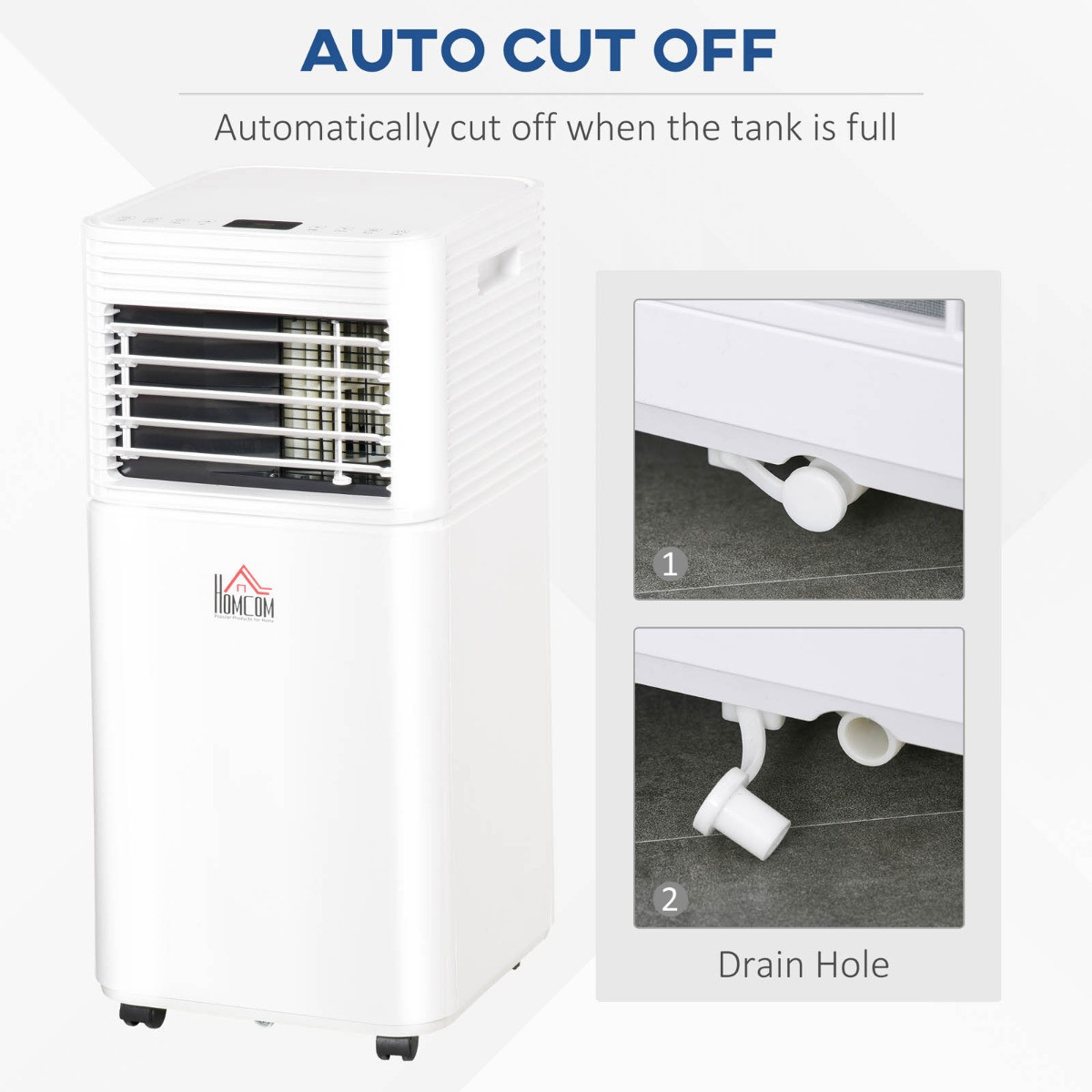 Homcom 4-In-1 Portable Air Conditioner Unit , White - 10,000 BTU>