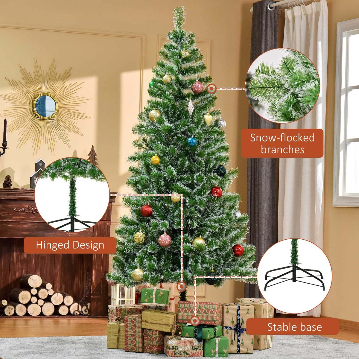 OHS Artificial Christmas Tree, Green - 7ft>