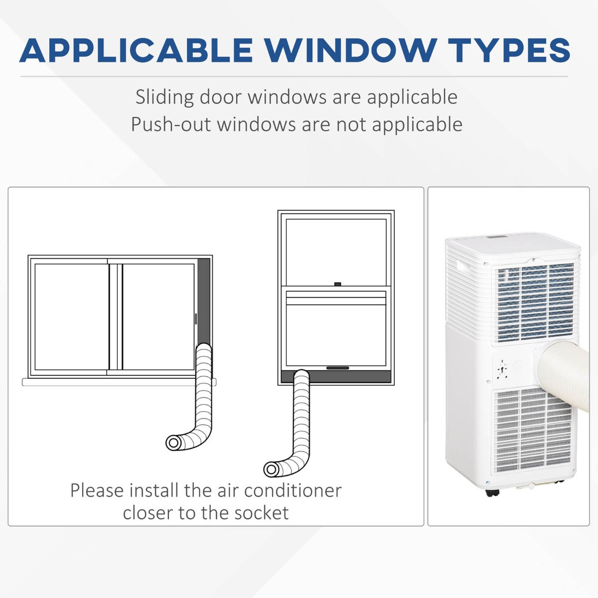 Homcom 4-In-1 Portable Air Conditioner Unit , White - 10,000 BTU>