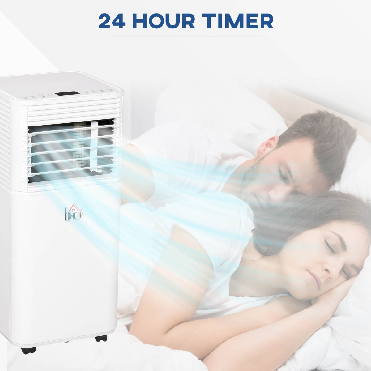 Homcom 4-In-1 Portable Air Conditioner Unit , White - 10,000 BTU>