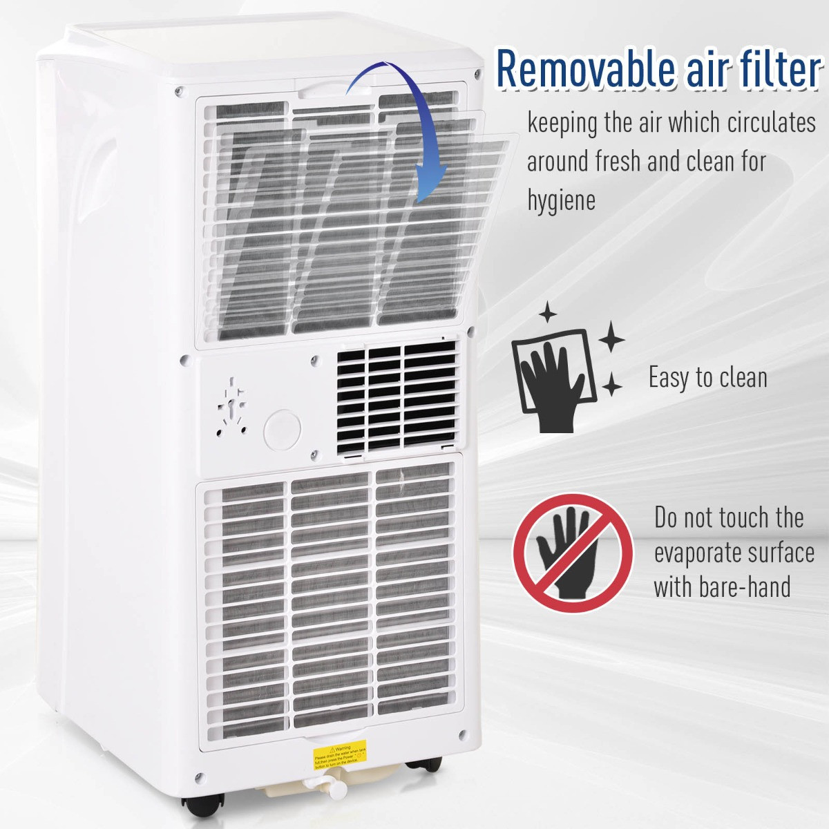 Homcom Portable Air Conditioner Unit, White - 9000 BTU>