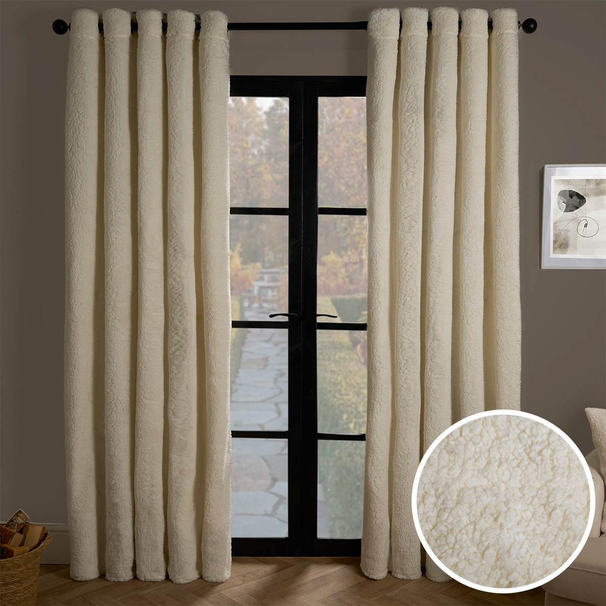 OHS Teddy Thermal Curtains - Cream>