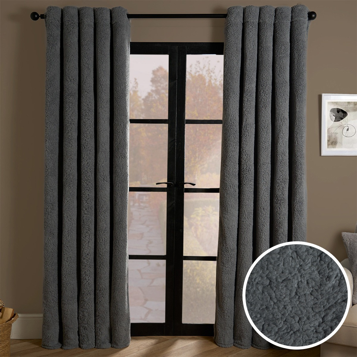 OHS Teddy Thermal Curtains - Grey>