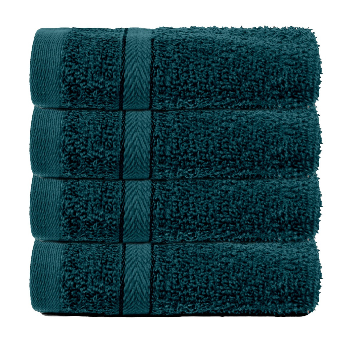 Brentfords 100% Cotton 4 Pack Face Cloths - Dark Teal>