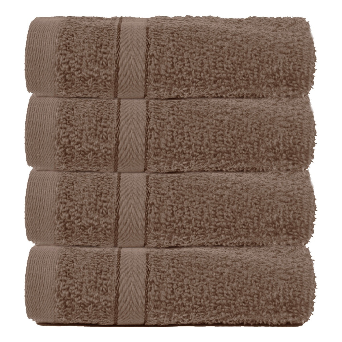 Brentfords 100% Cotton 4 Pack Face Cloths - Mocha>