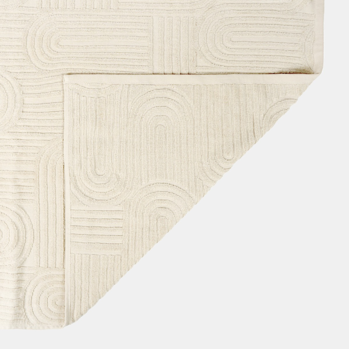 OHS Jacquard Texture Arches Towel - Cream>