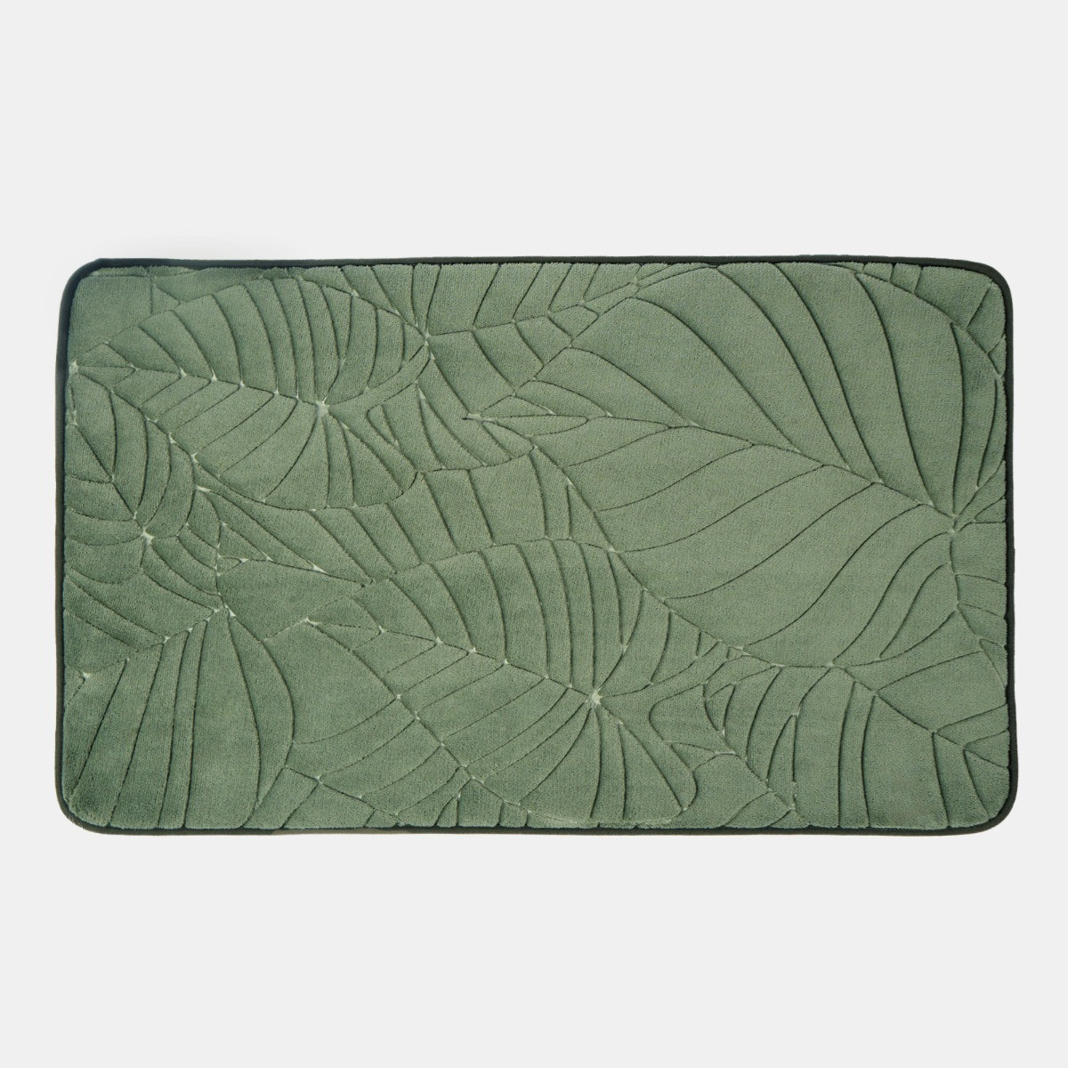 OHS Leaf Embossed Plush Foam Bath Mat - Green>