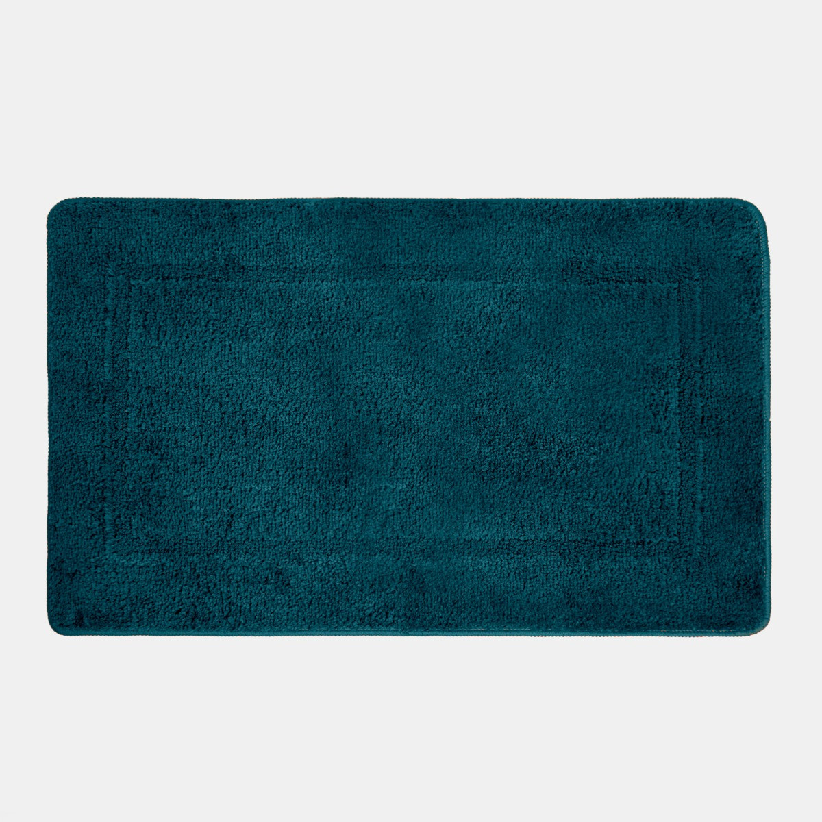 OHS Border Tufted Bath Mat - Dark Teal>