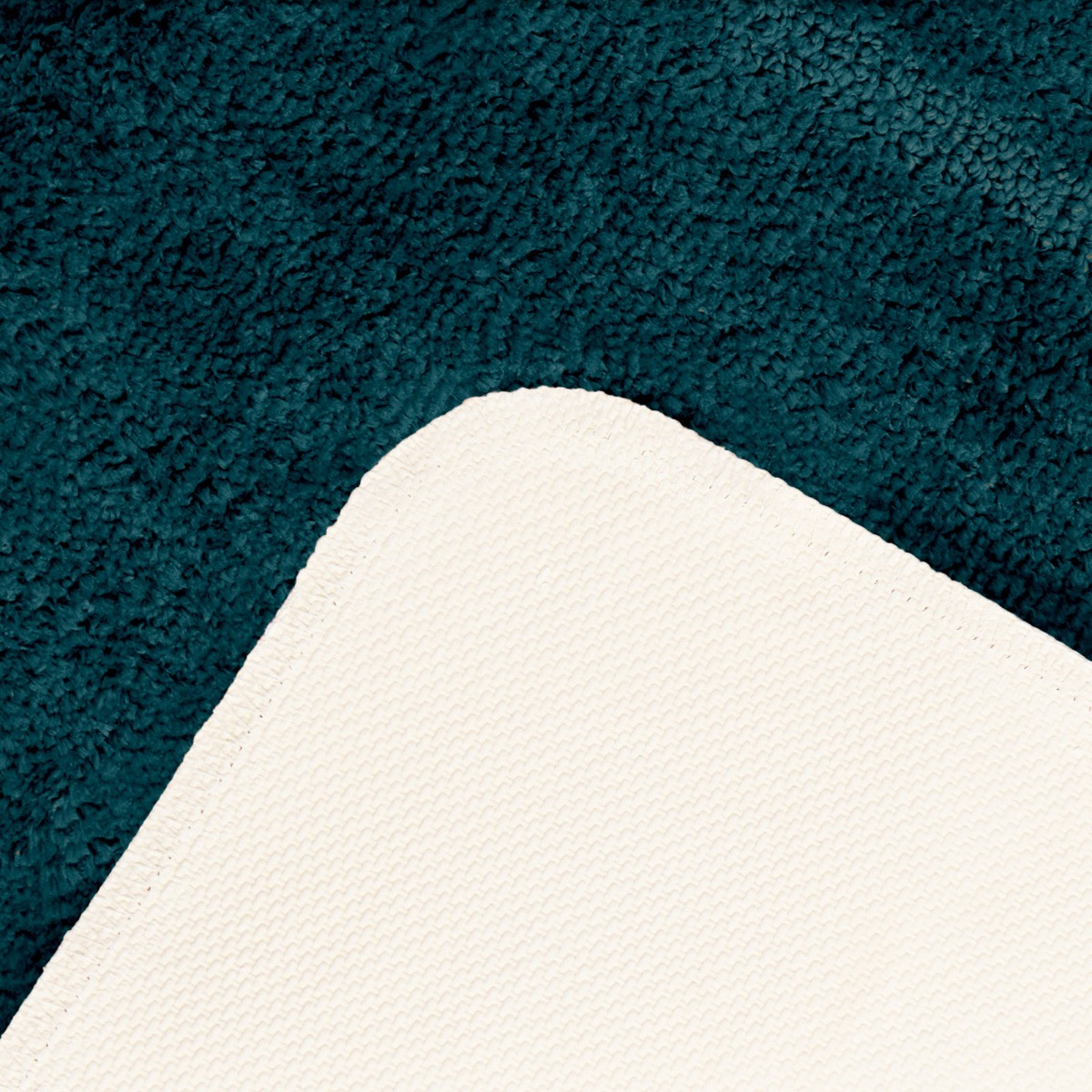 OHS Border Tufted Bath Mat - Dark Teal>