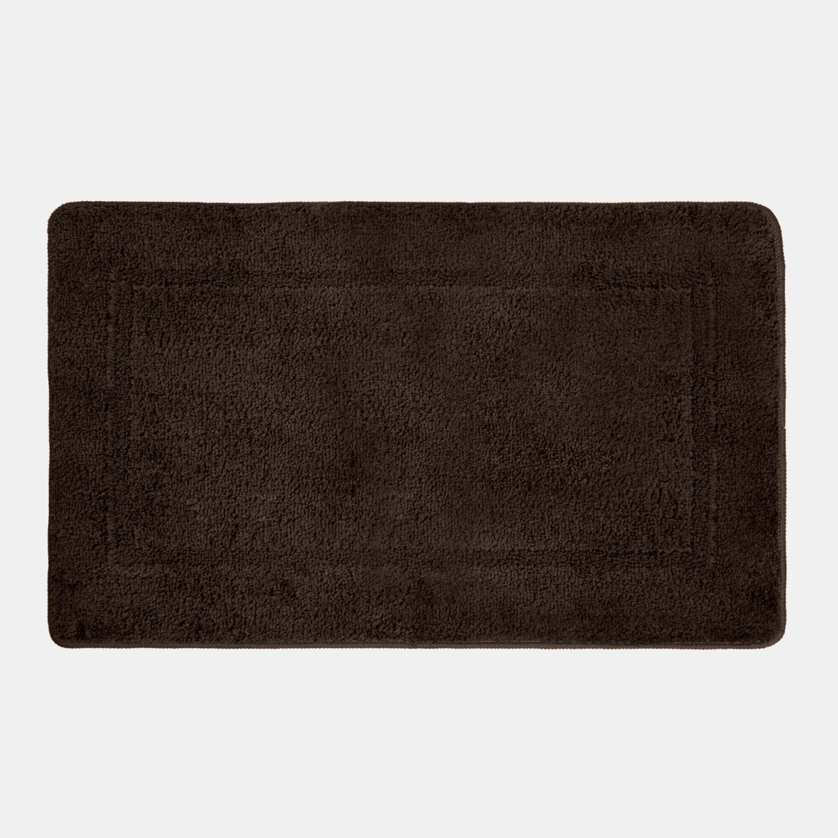 OHS Border Tufted Bath Mat - Chocolate>