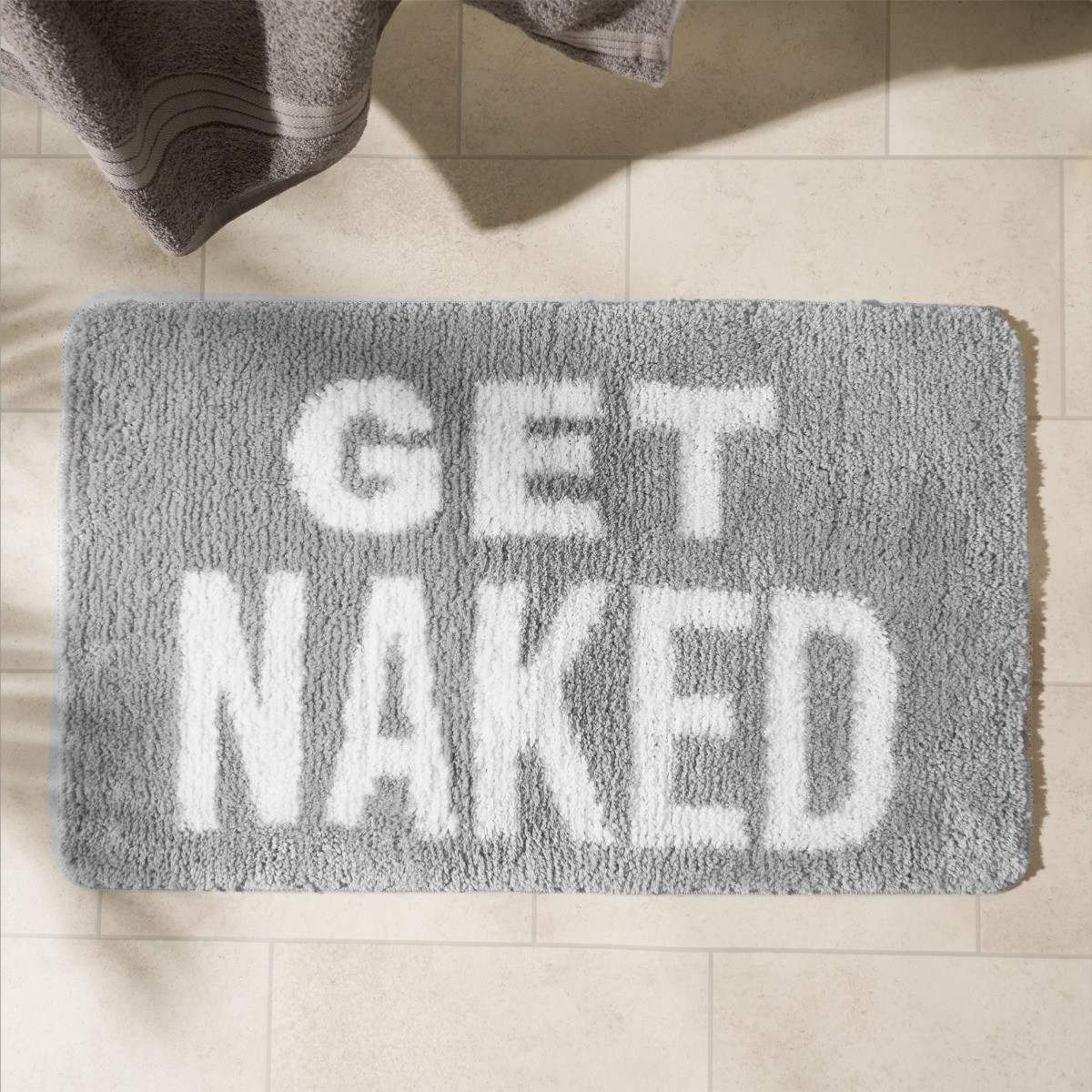 OHS Get Naked Tufted Bath Mat - Grey>