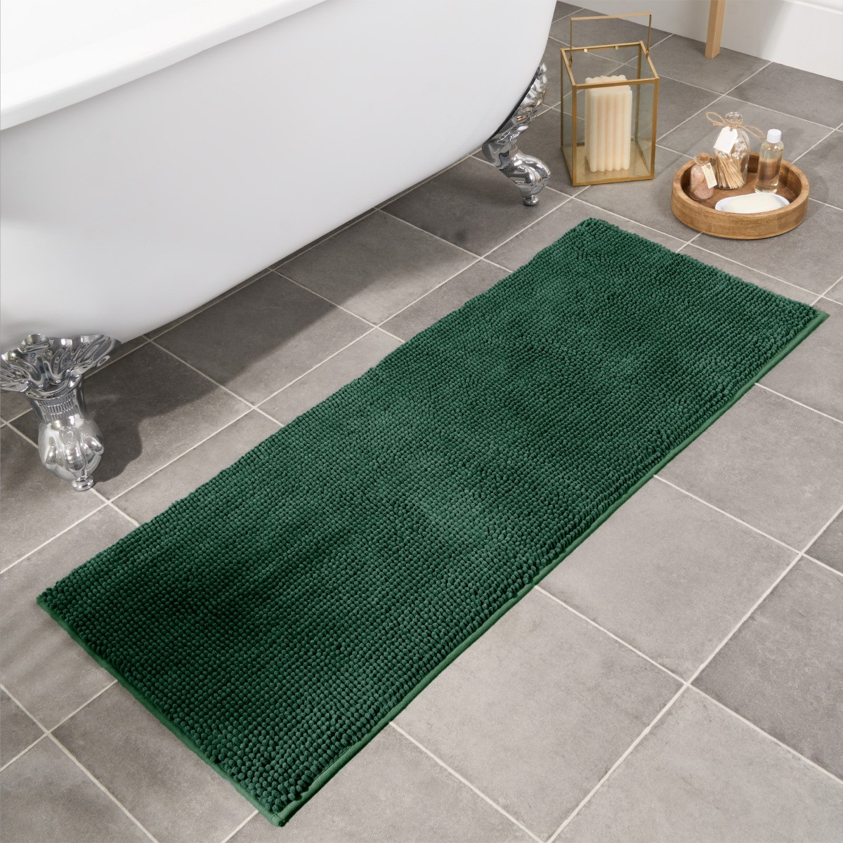 Brentfords Runner Noodle Bath Mat - Forest Green>