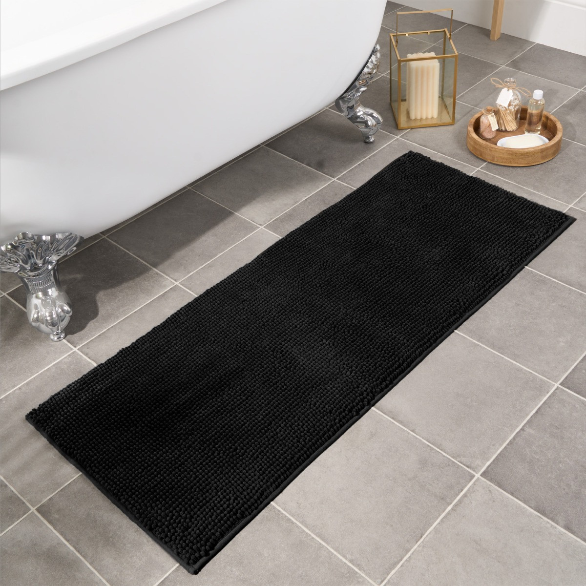 Brentfords Runner Noodle Bath Mat - Black>