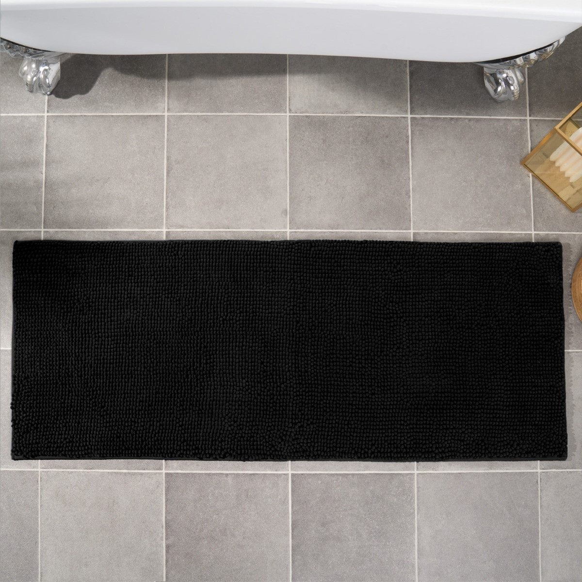 Brentfords Runner Noodle Bath Mat - Black>