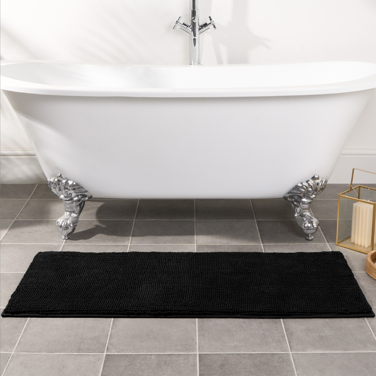 Brentfords Runner Noodle Bath Mat - Black>