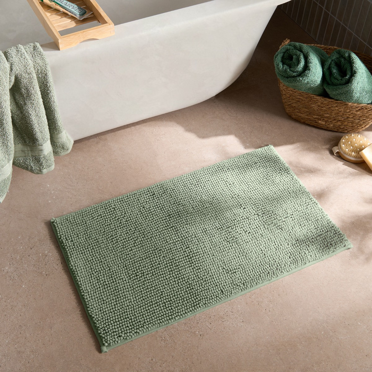 Brentfords Noodle Bath Mat - Sage Green>