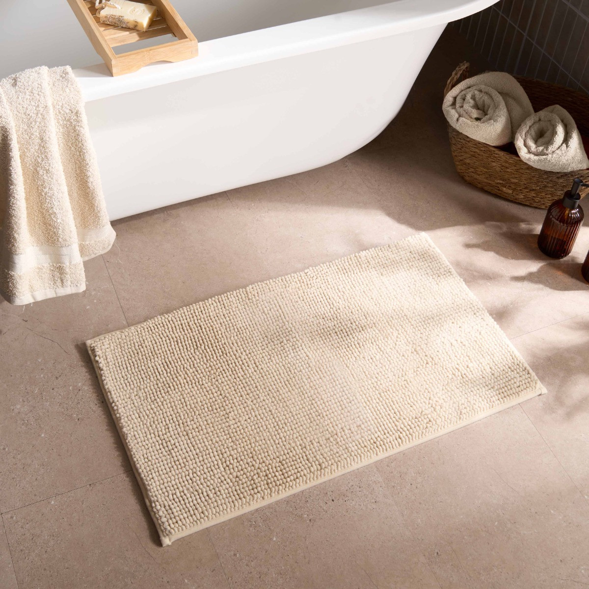 Brentfords Noodle Bath Mat - Beige>