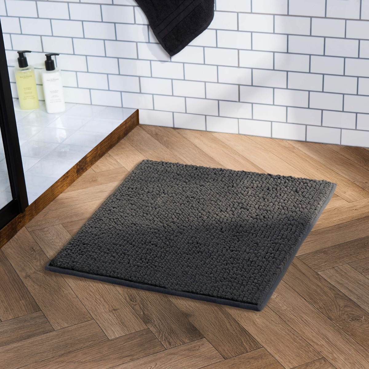 Brentfords Square Noodle Bath Mat - Charcoal>