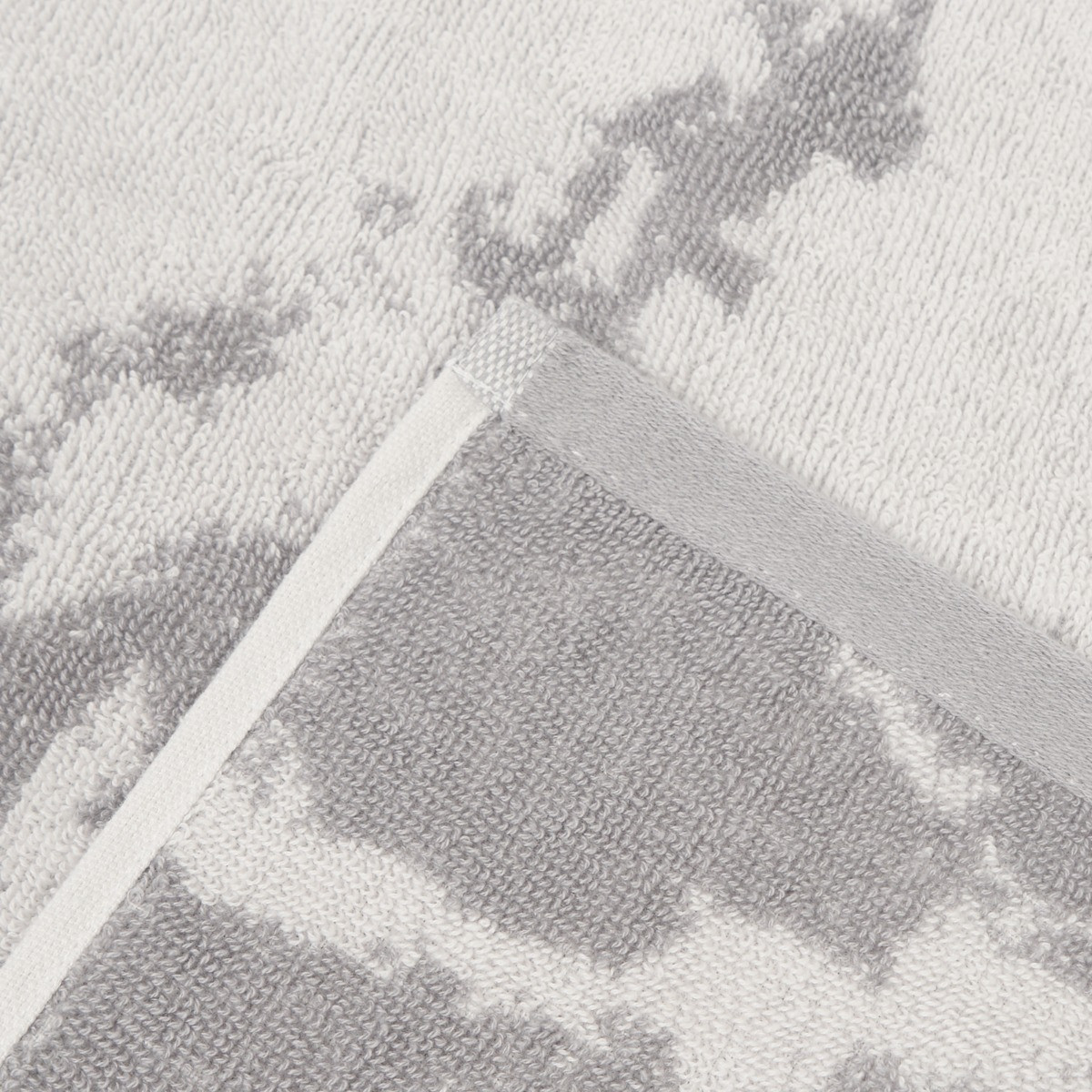 OHS 100% Cotton Jacquard Marble Towel - Grey>