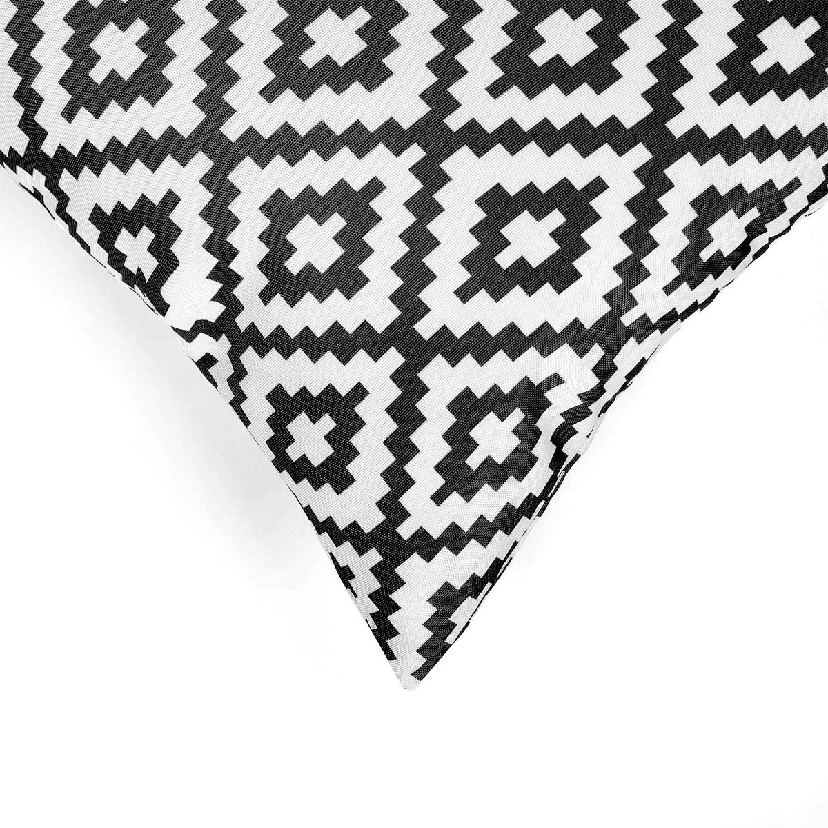 Brentfords 2 Pack Geo Print Water Resistant Outdoor Cushion Covers, Black/White - 45 x 45 cm>