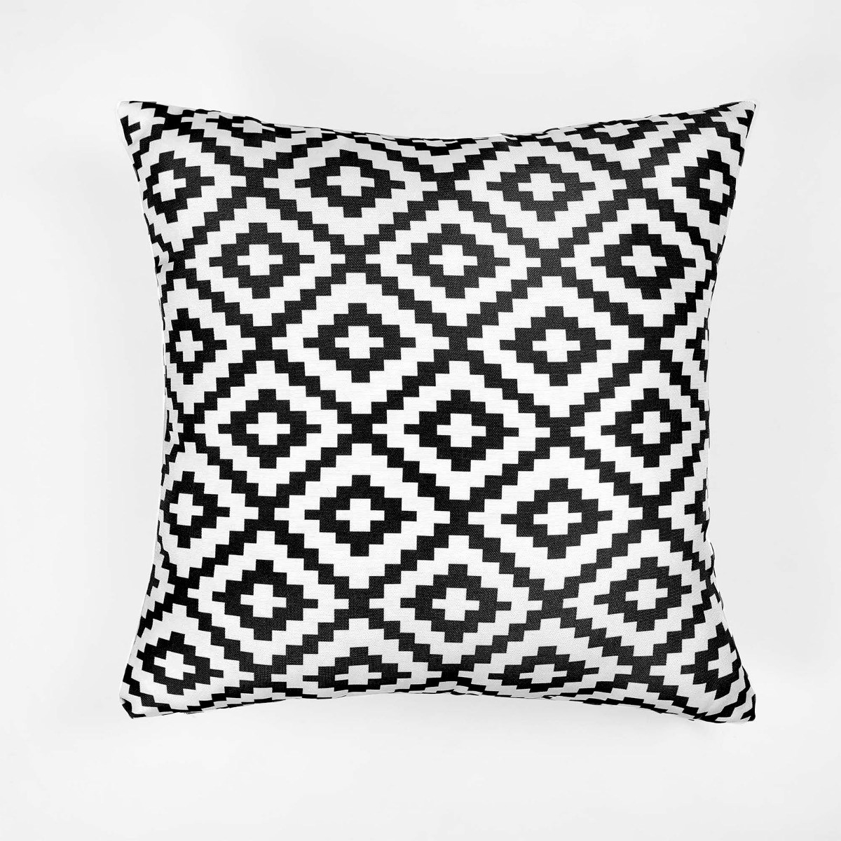 Brentfords 2 Pack Geo Print Water Resistant Outdoor Cushion Covers, Black/White - 45 x 45 cm>