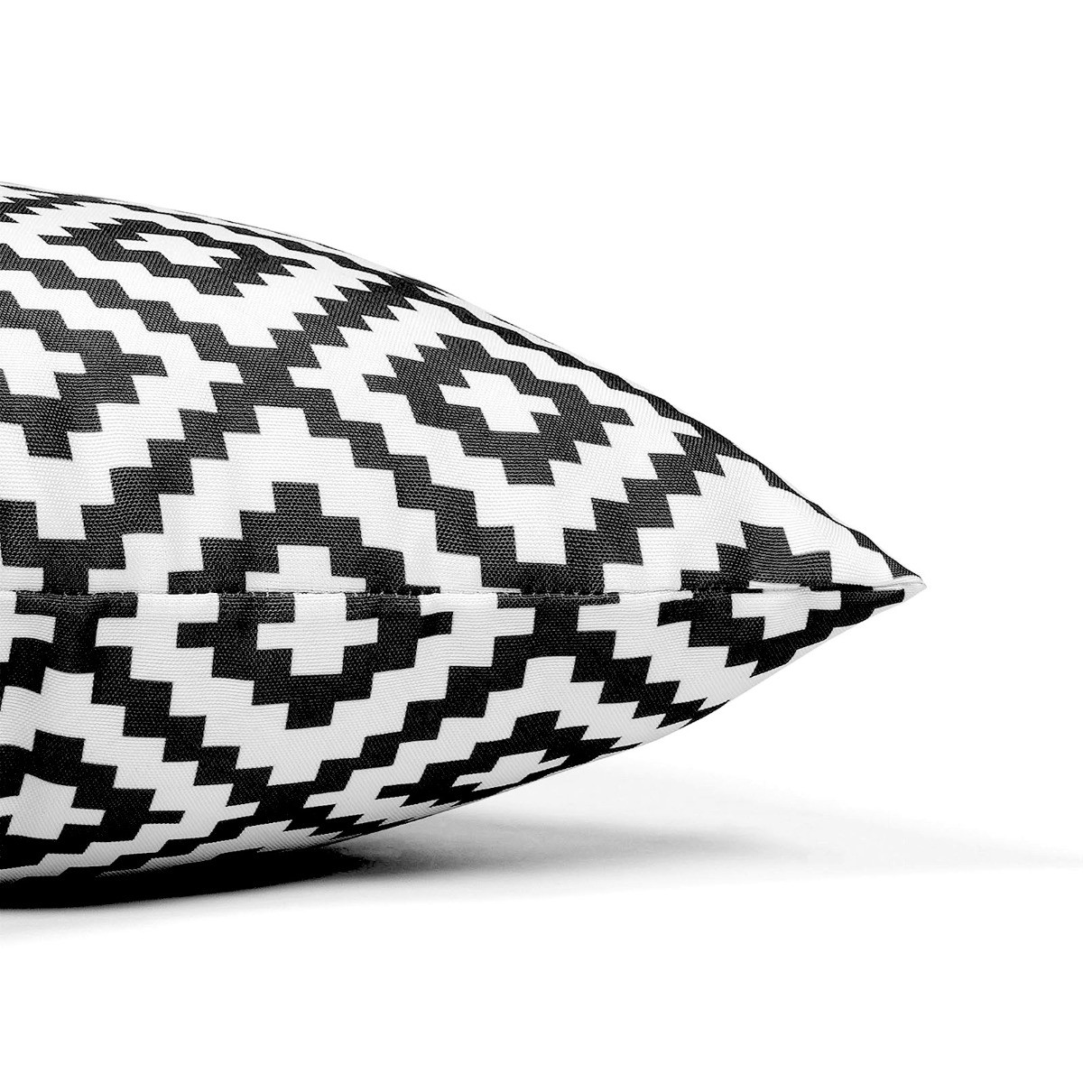 Brentfords 2 Pack Geo Print Water Resistant Outdoor Cushion Covers, Black/White - 45 x 45 cm>