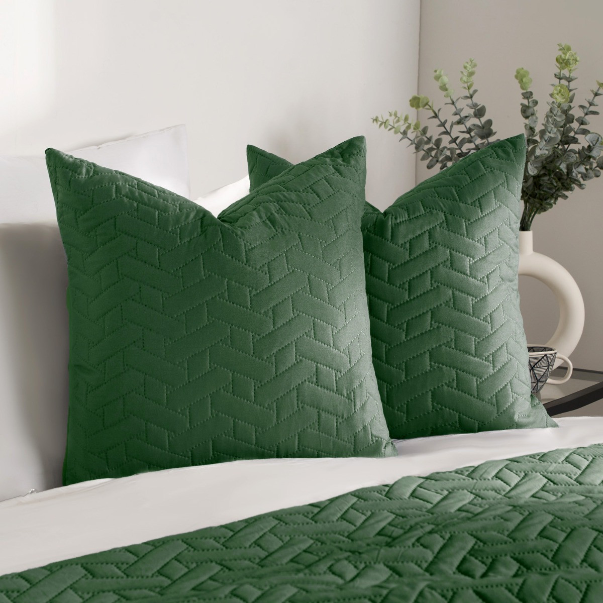 Brentfords Pinsonic Cushion Covers - Forest Green>