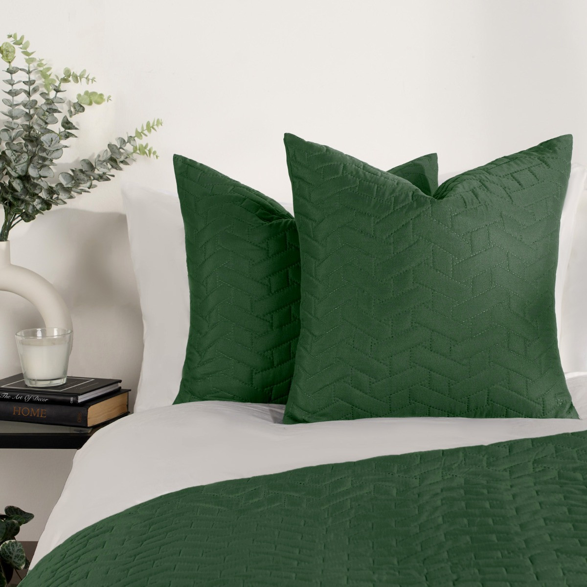 Brentfords Pinsonic Cushion Covers - Forest Green>