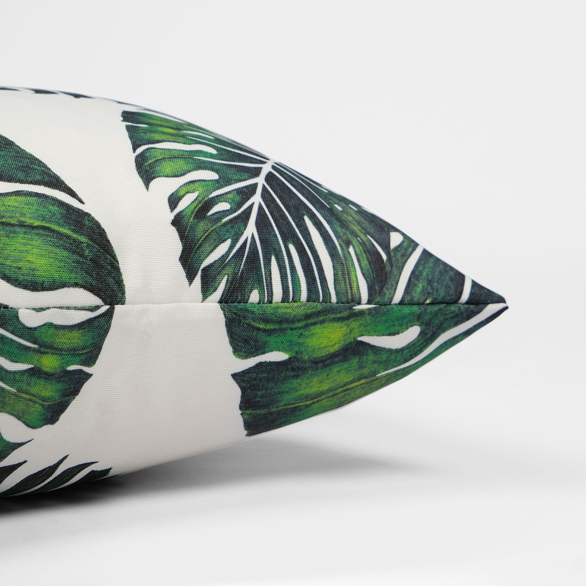 Brentfords 2 Pack Tropical Print Water Resistant Outdoor Cushion Covers, Green/White - 45 x 45cm>