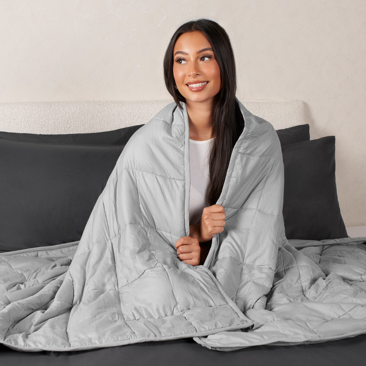 Brentfords Weighted Blanket Quilted - Silver Grey