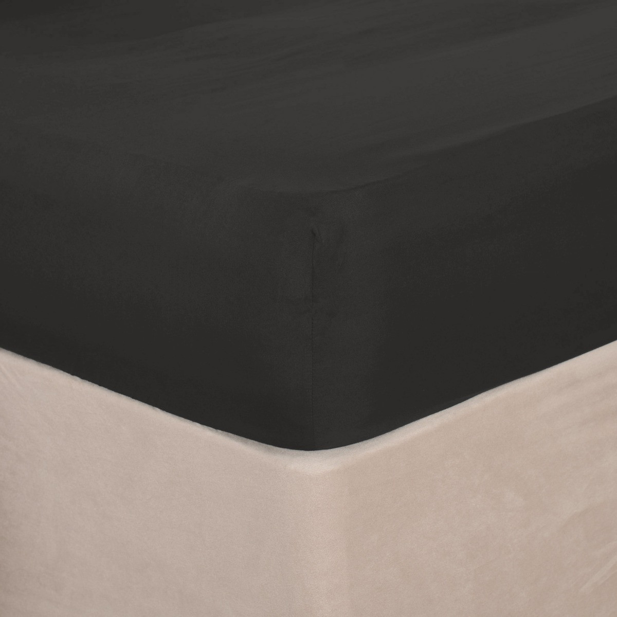 Brentfords Plain Dyed Fitted Sheet - Charcoal>