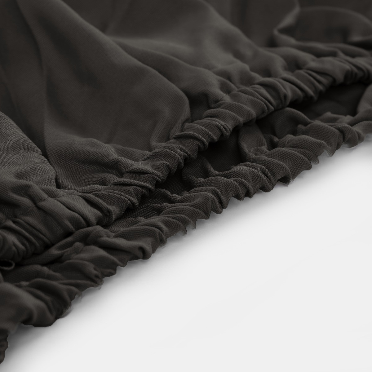 Brentfords Plain Dyed Fitted Sheet, Superking - Charcoal>