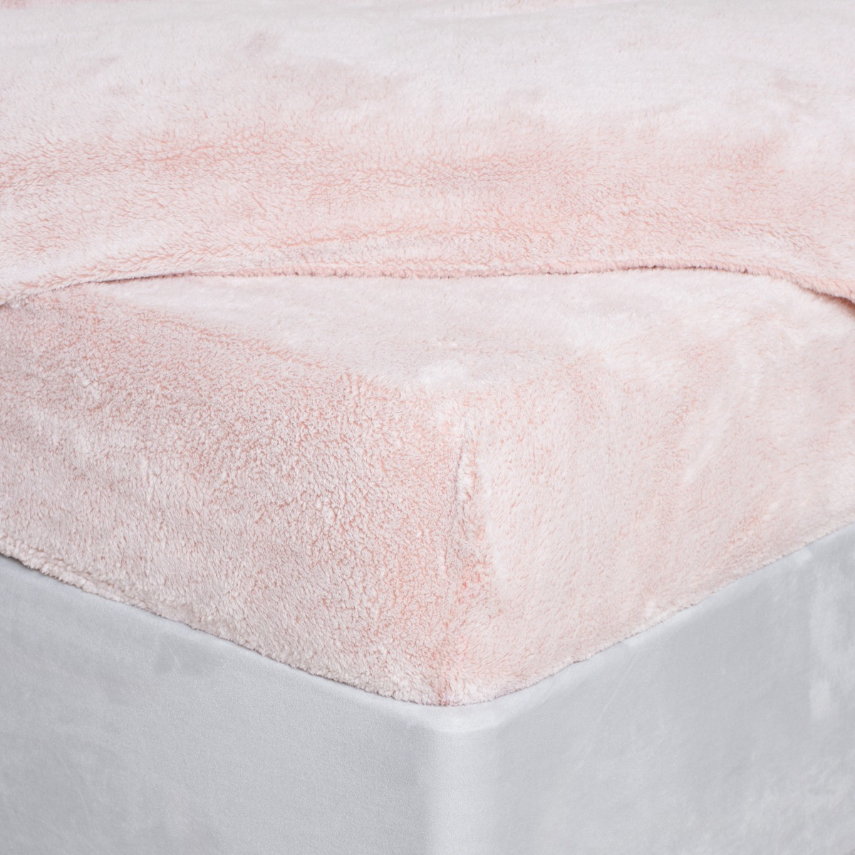 OHS Teddy Marl Fitted Sheet - Blush>