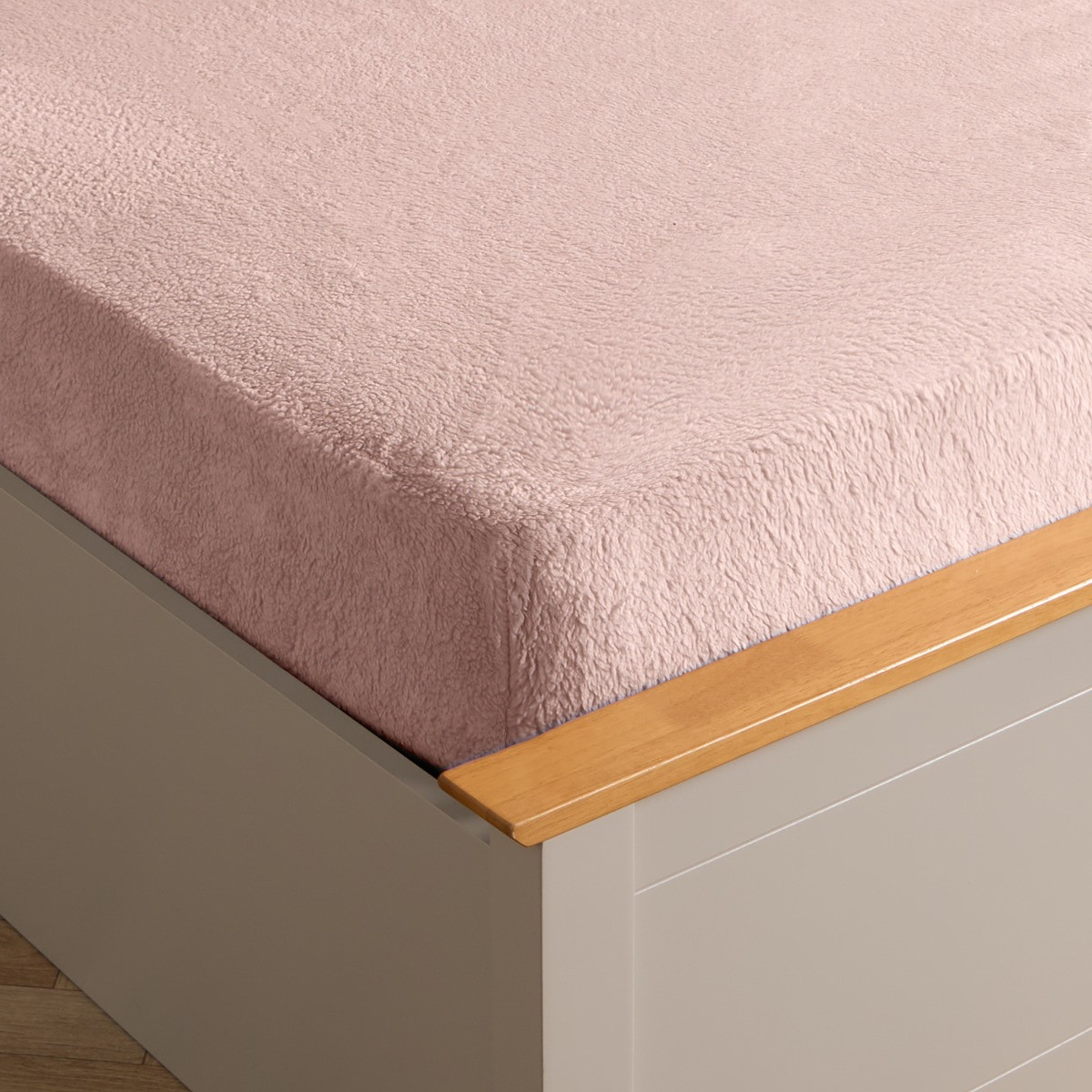 Brentfords Teddy Fleece Fitted Sheet - Blush Pink>