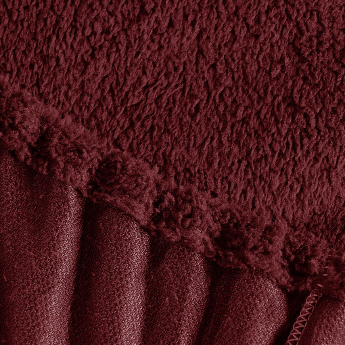 Brentfords Teddy Fleece Fitted Sheet - Burgundy>