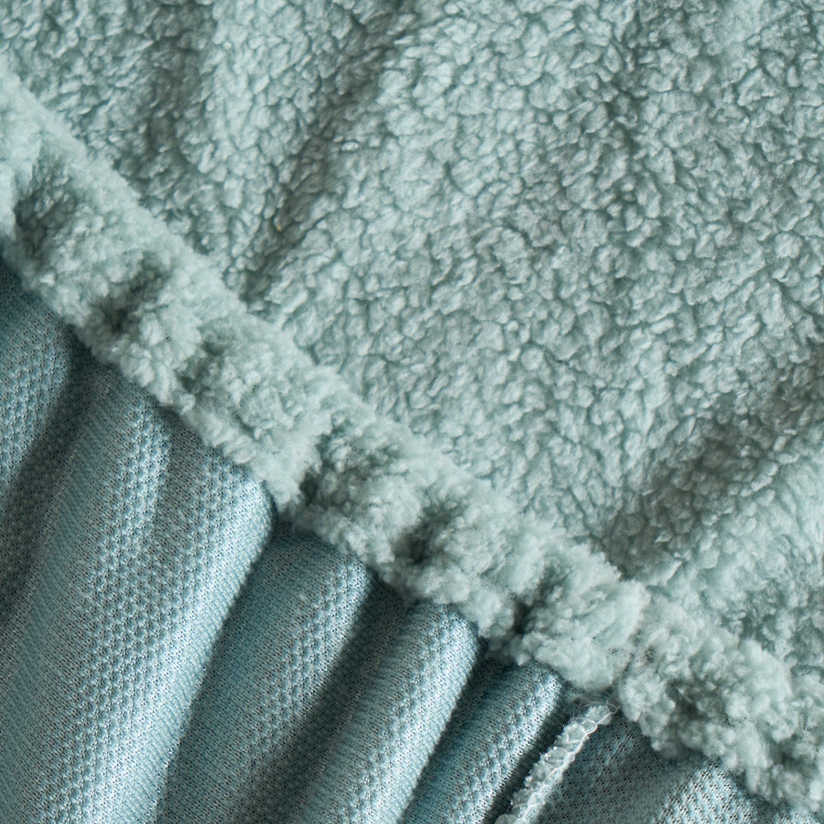 Brentfords Teddy Fleece Fitted Sheet, Duck Egg Blue - Double>