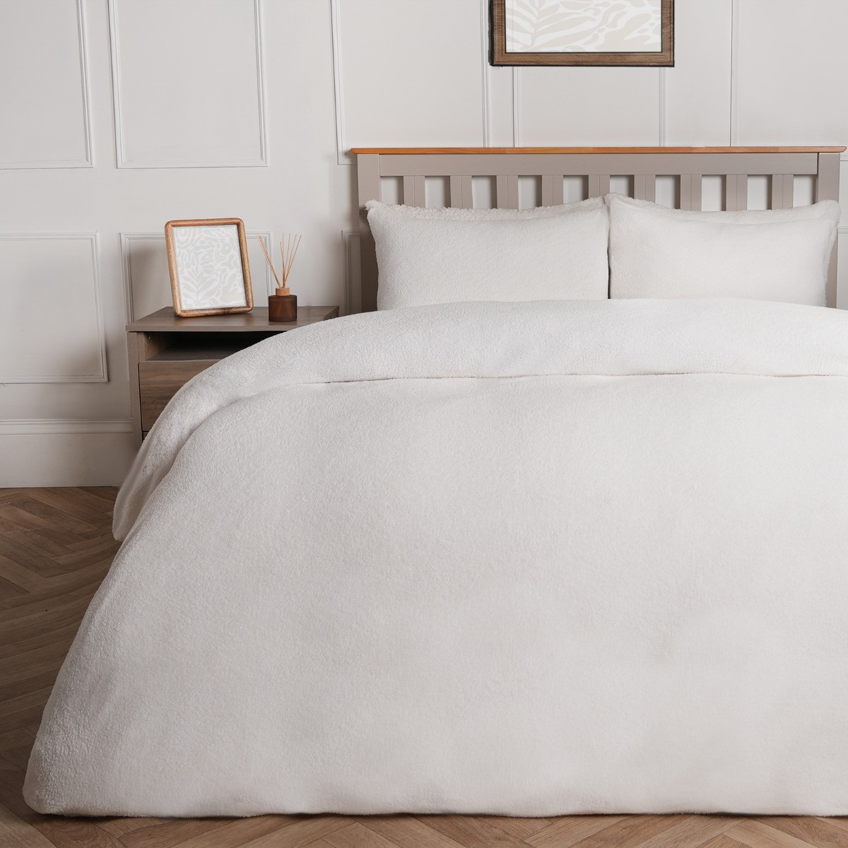 White fleece duvet cover sale