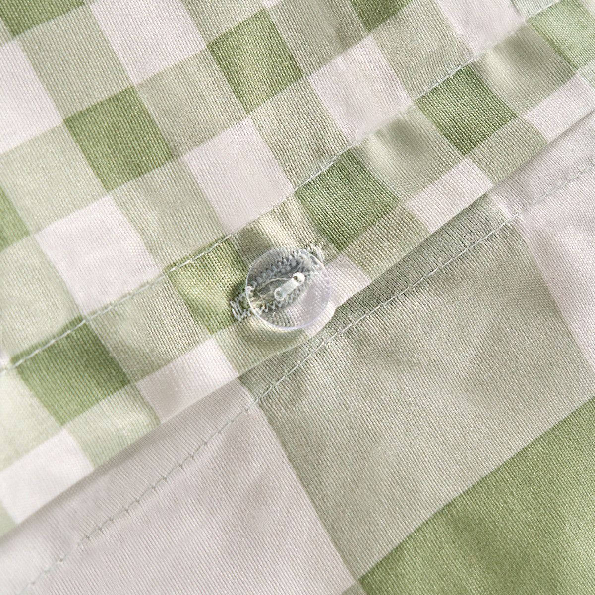 OHS Gingham Duvet Cover Sets 2 Pack - Sage & Grey>