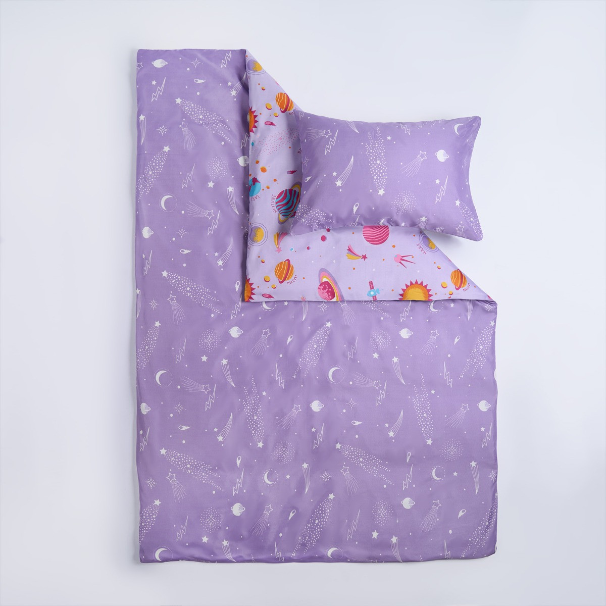 OHS Kids Starry Space Duvet Cover Set - Lilac>