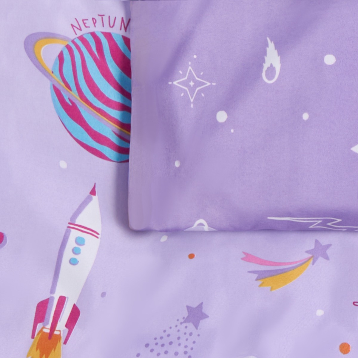 OHS Kids Starry Space Duvet Cover Set - Lilac>