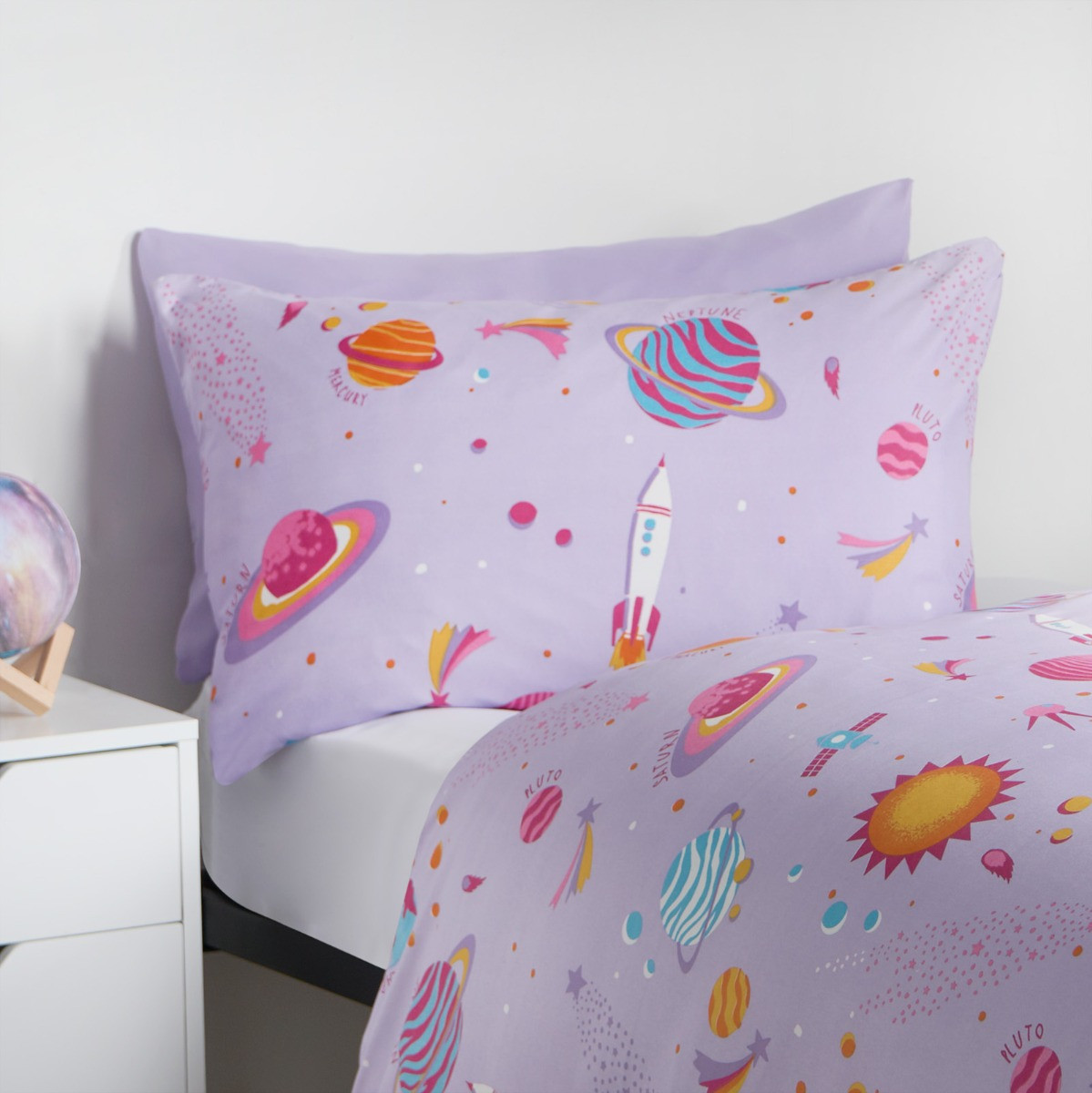 OHS Kids Starry Space Duvet Cover Set - Lilac>