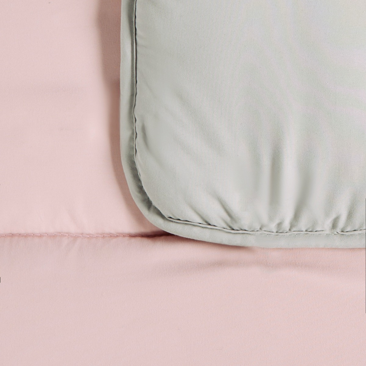 OHS Coverless 10.5 Tog Reversible Duvet & Pillowcase - Blush/Grey>