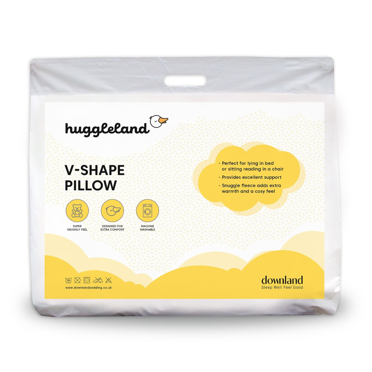 Huggleland Teddy V Shape Pillow - Grey>