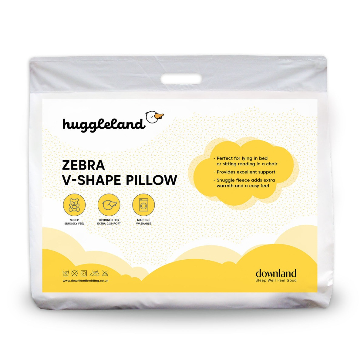 Huggleland Zebra V Shape Cushion - Grey/White>