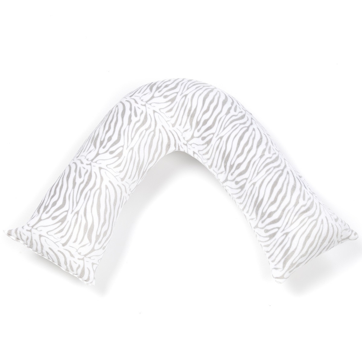 Huggleland Zebra V Shape Cushion - Grey/White>