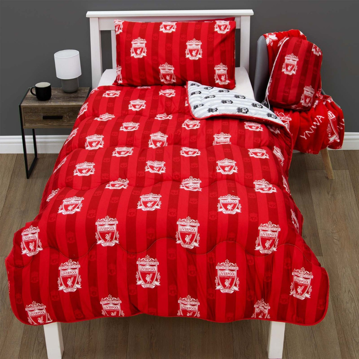 Liverpool Reversible Coverless 10.5 Tog Duvet - Red>